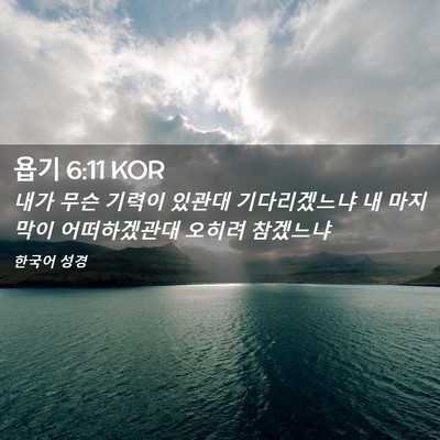 Picture 02 - 욥기 6:11 KOR - 내가 무슨 기력이 있관대 - Bible Verse Picture