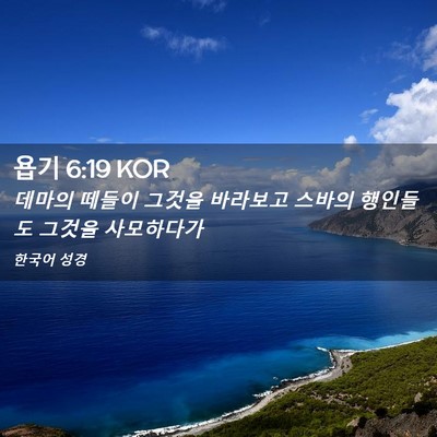 Picture 02 - 욥기 6:19 KOR - 데마의 떼들이 그것을 바라보고 - Bible Verse Picture
