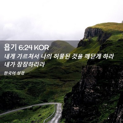 Picture 02 - 욥기 6:24 KOR - 내게 가르쳐서 나의 허물된 것을 - Bible Verse Picture