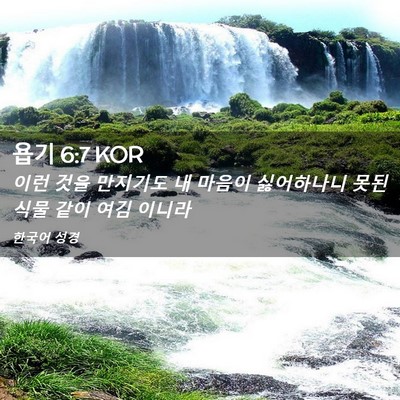 Picture 02 - 욥기 6:7 KOR - 이런 것을 만지기도 내 마음이 - Bible Verse Picture