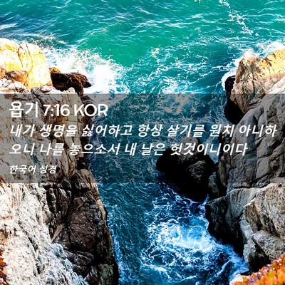 Picture 02 - 욥기 7:16 KOR - 내가 생명을 싫어하고 항상 살기를 - Bible Verse Picture