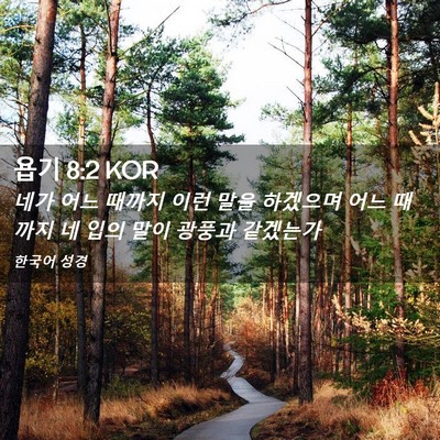 Picture 02 - 욥기 8:2 KOR - 네가 어느 때까지 이런 말을 - Bible Verse Picture