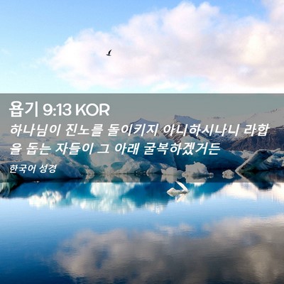 Picture 02 - 욥기 9:13 KOR - 하나님이 진노를 돌이키지 - Bible Verse Picture