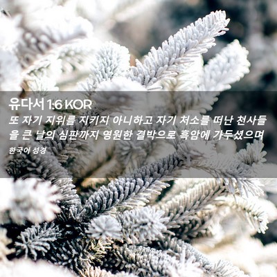 Picture 02 - 유다서 1:6 KOR - 또 자기 지위를 지키지 아니하고 - Bible Verse Picture