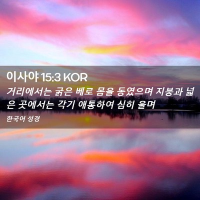 Picture 02 - 이사야 15:3 KOR - 거리에서는 굵은 베로 몸을 동였으며 - Bible Verse Picture