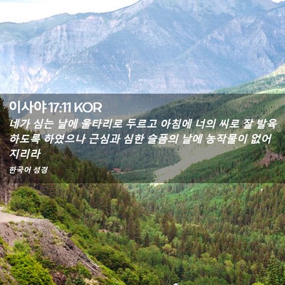 Picture 02 - 이사야 17:11 KOR - 네가 심는 날에 울타리로 두르고 - Bible Verse Picture