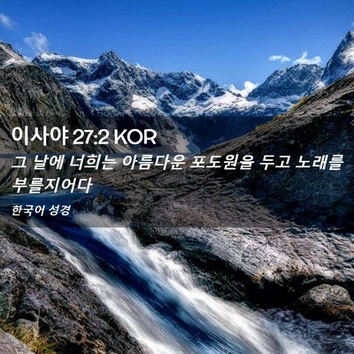Picture 02 - 이사야 27:2 KOR - 그 날에 너희는 아름다운 포도원을 - Bible Verse Picture