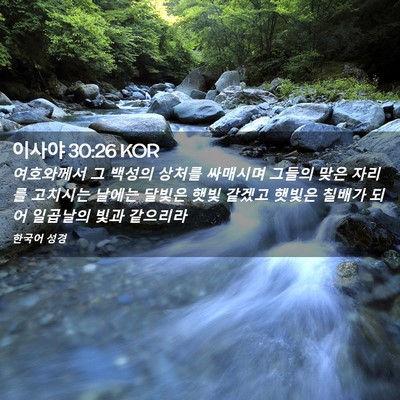 Picture 02 - 이사야 30:26 KOR - 여호와께서 그 백성의 상처를 - Bible Verse Picture