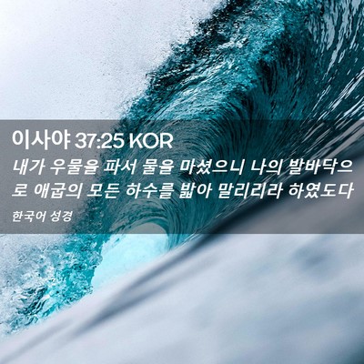 Picture 02 - 이사야 37:25 KOR - 내가 우물을 파서 물을 마셨으니 - Bible Verse Picture