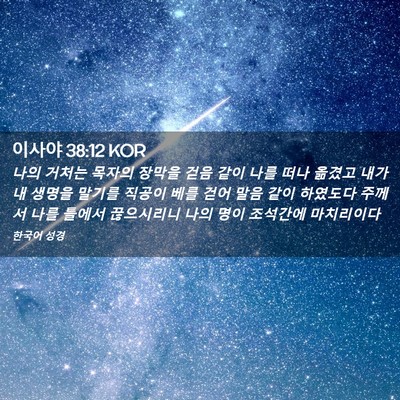 Picture 02 - 이사야 38:12 KOR - 나의 거처는 목자의 장막을 걷음 - Bible Verse Picture