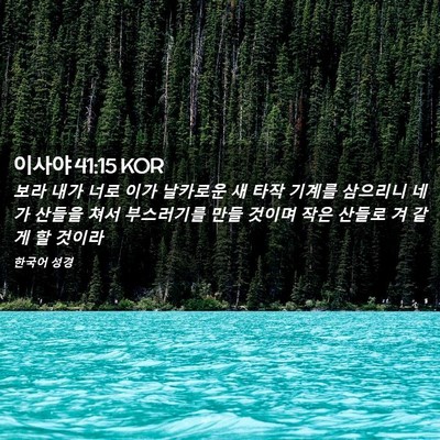 Picture 02 - 이사야 41:15 KOR - 보라 내가 너로 이가 날카로운 새 - Bible Verse Picture