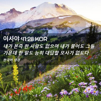 Picture 02 - 이사야 41:28 KOR - 내가 본즉 한 사람도 없으며 내가 - Bible Verse Picture