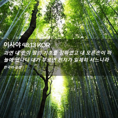 Picture 02 - 이사야 48:13 KOR - 과연 내 손이 땅의 기초를 정하였고 - Bible Verse Picture