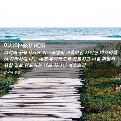 Picture 02 - 이사야 48:17 KOR - 너희의 구속자시요 이스라엘의 - Bible Verse Picture