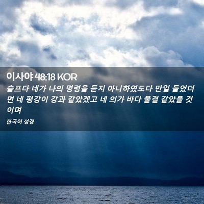 Picture 02 - 이사야 48:18 KOR - 슬프다 네가 나의 명령을 듣지 - Bible Verse Picture