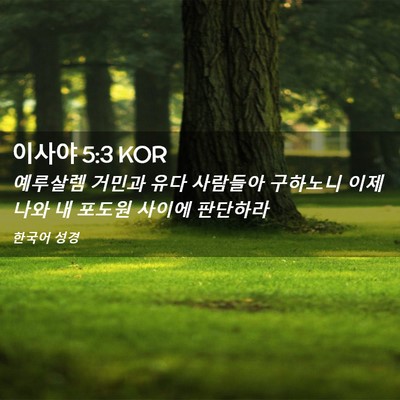 Picture 02 - 이사야 5:3 KOR - 예루살렘 거민과 유다 사람들아 - Bible Verse Picture