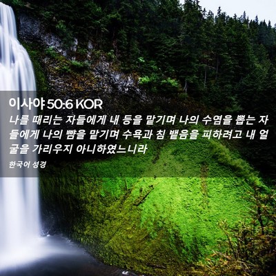 Picture 02 - 이사야 50:6 KOR - 나를 때리는 자들에게 내 등을 - Bible Verse Picture