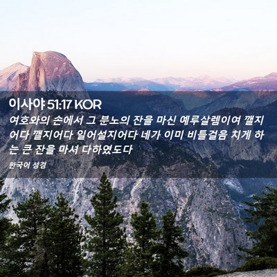 Picture 02 - 이사야 51:17 KOR - 여호와의 손에서 그 분노의 잔을 - Bible Verse Picture