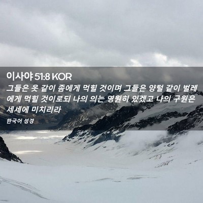 Picture 02 - 이사야 51:8 KOR - 그들은 옷 같이 좀에게 먹힐 것이며 - Bible Verse Picture