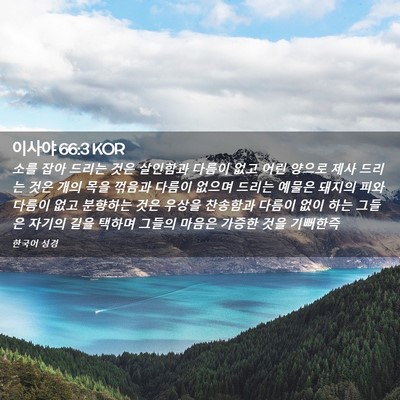 Picture 02 - 이사야 66:3 KOR - 소를 잡아 드리는 것은 살인함과 - Bible Verse Picture