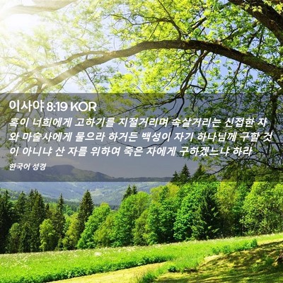 Picture 02 - 이사야 8:19 KOR - 혹이 너희에게 고하기를 지절거리며 - Bible Verse Picture