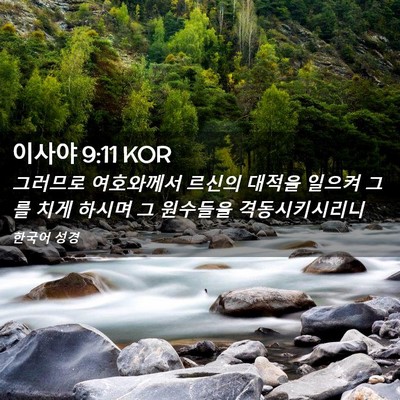 Picture 02 - 이사야 9:11 KOR - 그러므로 여호와께서 르신의 대적을 - Bible Verse Picture