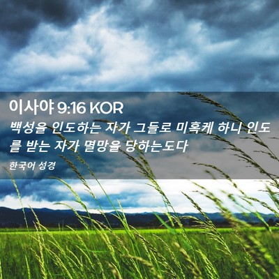 Picture 02 - 이사야 9:16 KOR - 백성을 인도하는 자가 그들로 미혹케 - Bible Verse Picture