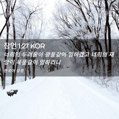 Picture 02 - 잠언 1:27 KOR - 너희의 두려움이 광풍같이 임하겠고 - Bible Verse Picture