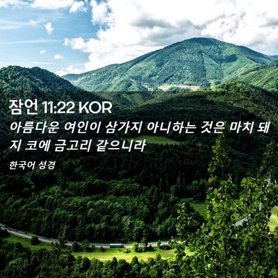 Picture 02 - 잠언 11:22 KOR - 아름다운 여인이 삼가지 아니하는 - Bible Verse Picture