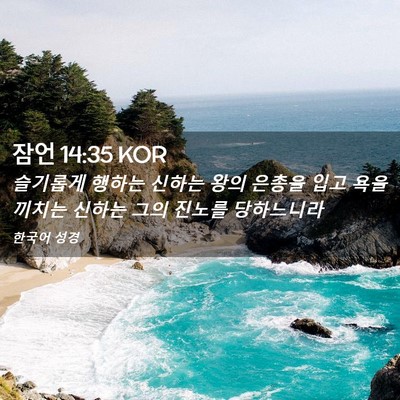 Picture 02 - 잠언 14:35 KOR - 슬기롭게 행하는 신하는 왕의 은총을 - Bible Verse Picture
