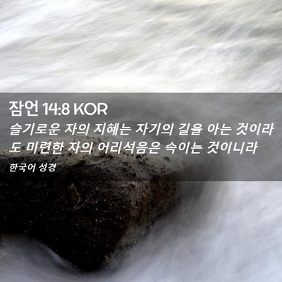 Picture 02 - 잠언 14:8 KOR - 슬기로운 자의 지혜는 자기의 길을 - Bible Verse Picture