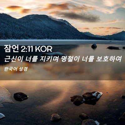 Picture 02 - 잠언 2:11 KOR - 근신이 너를 지키며 명철이 너를 - Bible Verse Picture