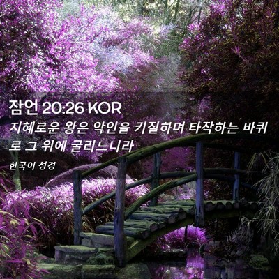Picture 02 - 잠언 20:26 KOR - 지혜로운 왕은 악인을 키질하며 - Bible Verse Picture