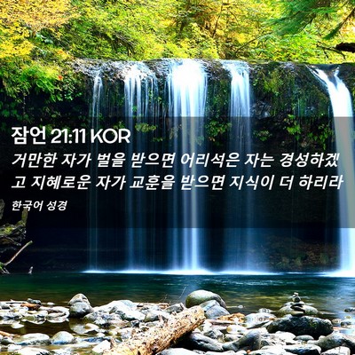 Picture 02 - 잠언 21:11 KOR - 거만한 자가 벌을 받으면 어리석은 - Bible Verse Picture
