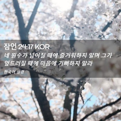 Picture 02 - 잠언 24:17 KOR - 네 원수가 넘어질 때에 즐거워하지 - Bible Verse Picture