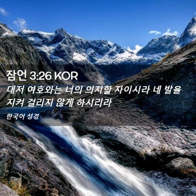 Picture 02 - 잠언 3:26 KOR - 대저 여호와는 너의 의지할 자이시라 - Bible Verse Picture