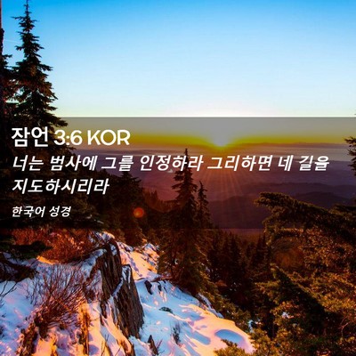 Picture 02 - 잠언 3:6 KOR - 너는 범사에 그를 인정하라 그리하면 - Bible Verse Picture