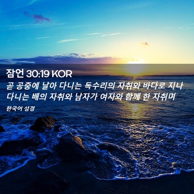 Picture 02 - 잠언 30:19 KOR - 곧 공중에 날아 다니는 독수리의 - Bible Verse Picture