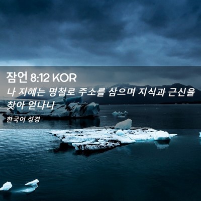 Picture 02 - 잠언 8:12 KOR - 나 지혜는 명철로 주소를 삼으며 - Bible Verse Picture