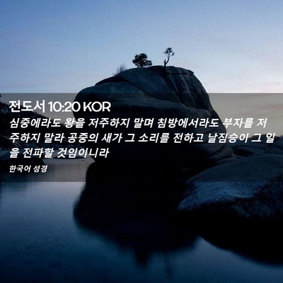 Picture 02 - 전도서 10:20 KOR - 심중에라도 왕을 저주하지 말며 - Bible Verse Picture