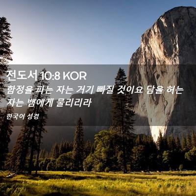 Picture 02 - 전도서 10:8 KOR - 함정을 파는 자는 거기 빠질 것이요 - Bible Verse Picture