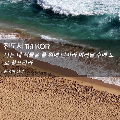 Picture 02 - 전도서 11:1 KOR - 너는 네 식물을 물 위에 던지라 - Bible Verse Picture
