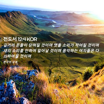 Picture 02 - 전도서 12:4 KOR - 길거리 문들이 닫혀질 것이며 맷돌 - Bible Verse Picture