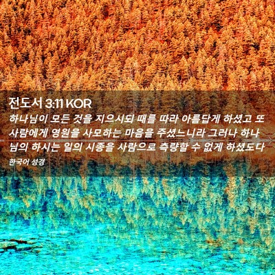 Picture 02 - 전도서 3:11 KOR - 하나님이 모든 것을 지으시되 때를 - Bible Verse Picture