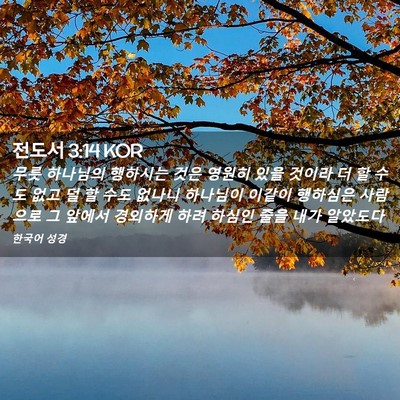 Picture 02 - 전도서 3:14 KOR - 무릇 하나님의 행하시는 것은 영원히 - Bible Verse Picture
