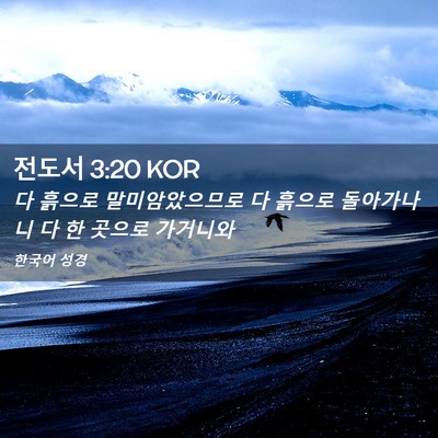 Picture 02 - 전도서 3:20 KOR - 다 흙으로 말미암았으므로 다 흙으로 - Bible Verse Picture