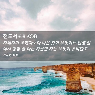 Picture 02 - 전도서 6:8 KOR - 지혜자가 우매자보다 나은 것이 - Bible Verse Picture