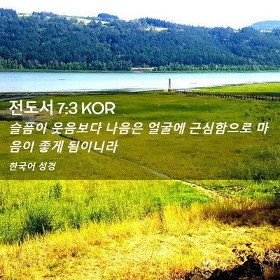 Picture 02 - 전도서 7:3 KOR - 슬픔이 웃음보다 나음은 얼굴에 - Bible Verse Picture