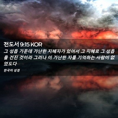 Picture 02 - 전도서 9:15 KOR - 그 성읍 가운데 가난한 지혜자가 - Bible Verse Picture