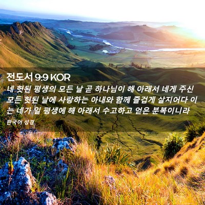 Picture 02 - 전도서 9:9 KOR - 네 헛된 평생의 모든 날 곧 하나님이 - Bible Verse Picture